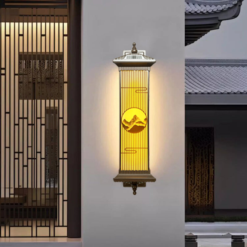 Chinese Aluminum Glass Rectangular Solar LED Wall Sconce