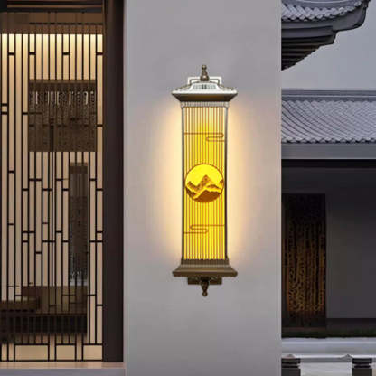 Chinese Aluminum Glass Rectangular Solar LED Wall Sconce — Black / Infinitely Dimmable / 110V-120V For US/CA + Solar