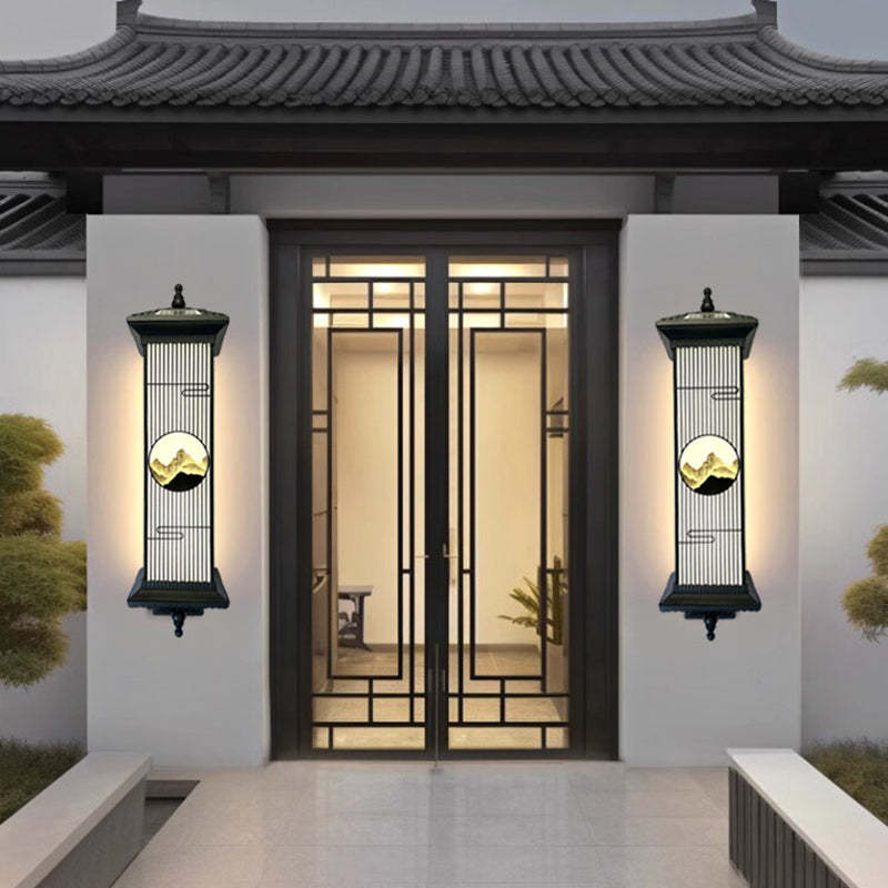 Chinese Aluminum Glass Rectangular Solar LED Wall Sconce