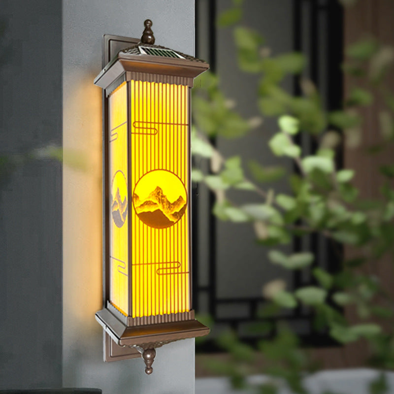 Chinese Aluminum Glass Rectangular Solar LED Wall Sconce