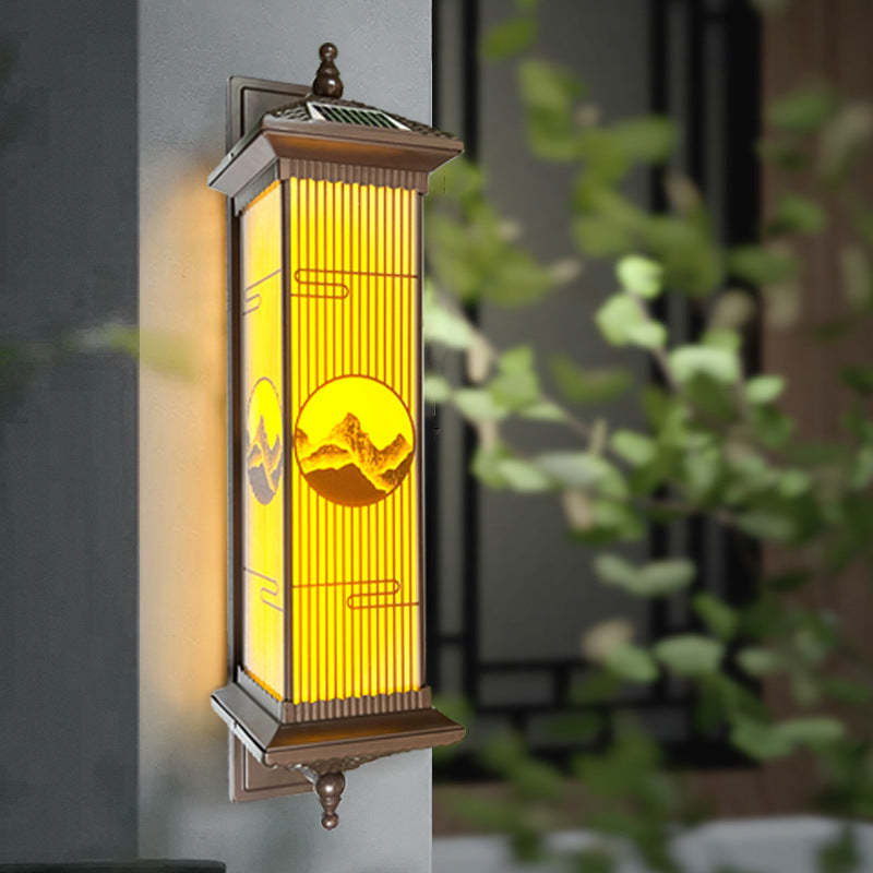 Chinese Aluminum Glass Rectangular Solar LED Wall Sconce