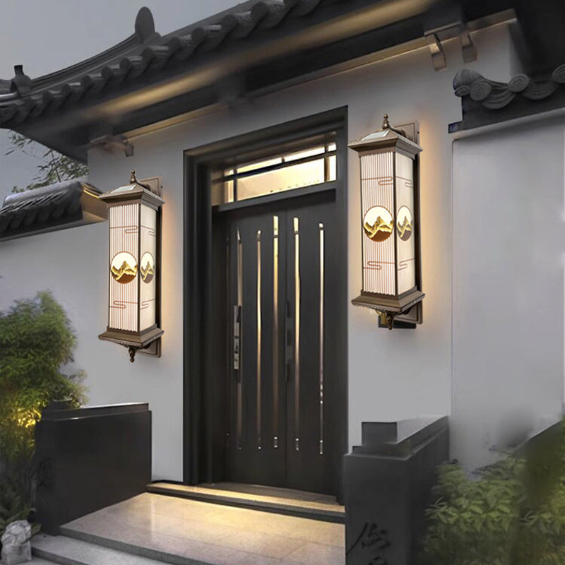 Chinese Aluminum Glass Rectangular Solar LED Wall Sconce