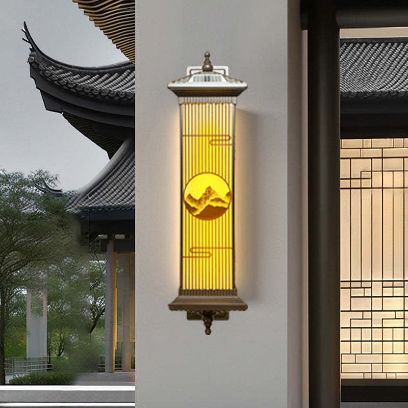 Chinese Aluminum Glass Rectangular Solar LED Wall Sconce