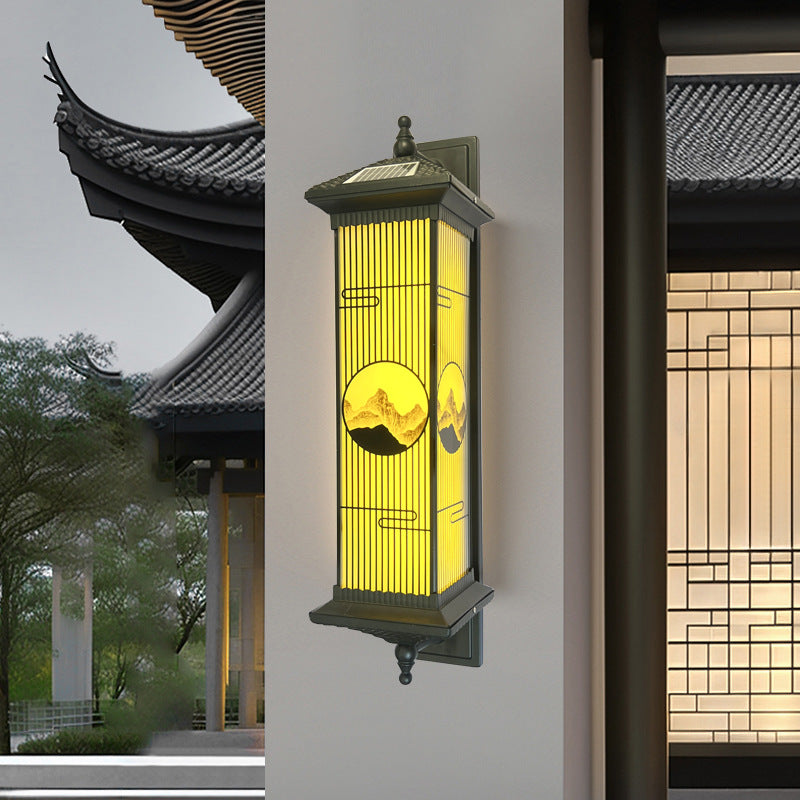 Chinese Aluminum Glass Rectangular Solar LED Wall Sconce