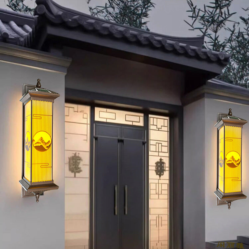 Chinese Aluminum Glass Rectangular Solar LED Wall Sconce