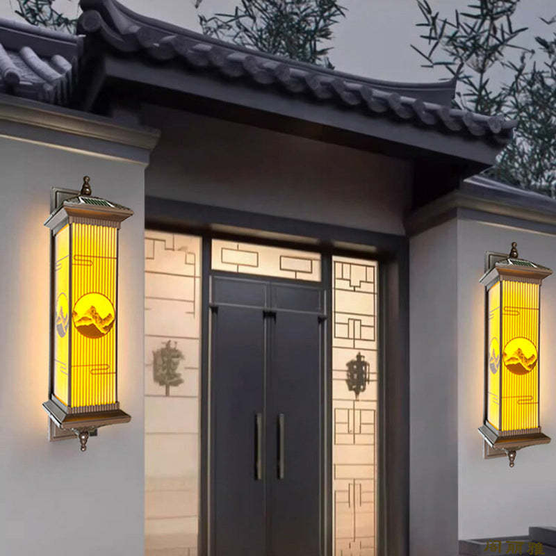 Chinese Aluminum Glass Rectangular Solar LED Wall Sconce