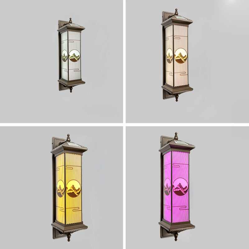 Chinese Aluminum Glass Rectangular Solar LED Wall Sconce