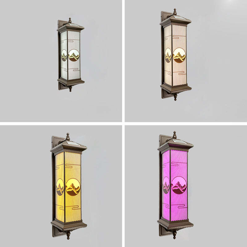 Chinese Aluminum Glass Rectangular Solar LED Wall Sconce