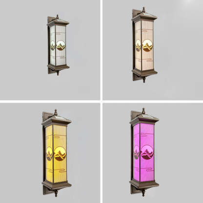 Chinese Aluminum Glass Rectangular Solar LED Wall Sconce