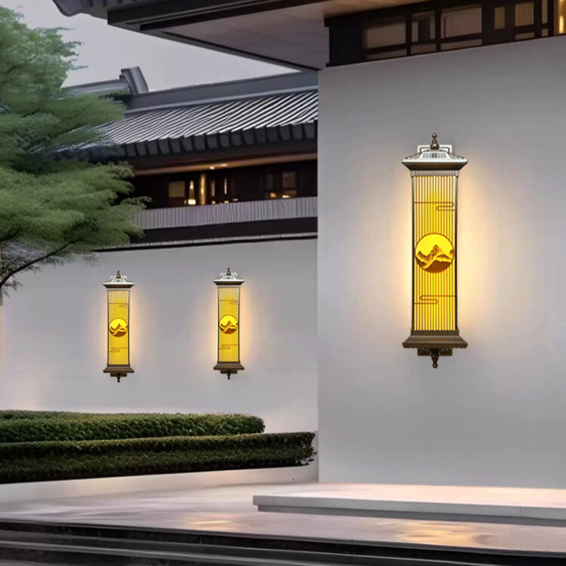 Chinese Aluminum Glass Rectangular Solar LED Wall Sconce