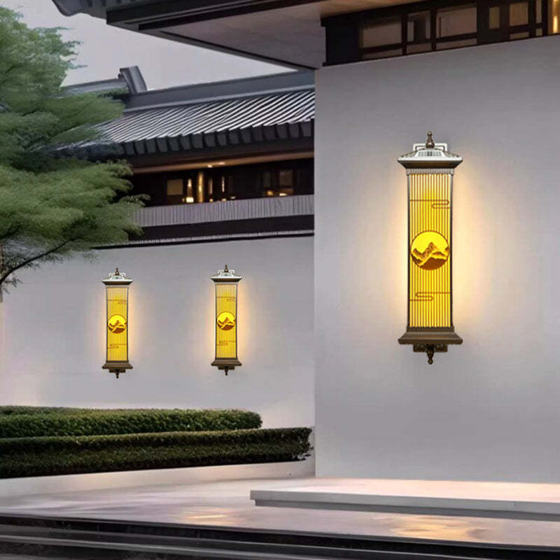 Chinese Aluminum Glass Rectangular Solar LED Wall Sconce