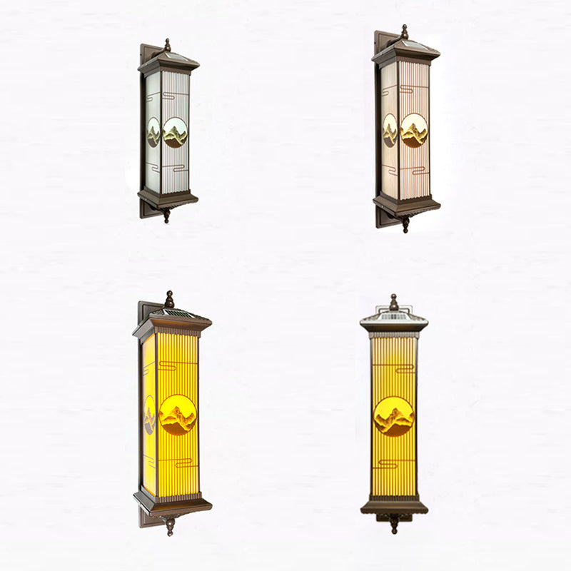 Chinese Aluminum Glass Rectangular Solar LED Wall Sconce