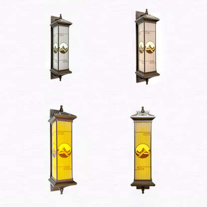 Chinese Aluminum Glass Rectangular Solar LED Wall Sconce