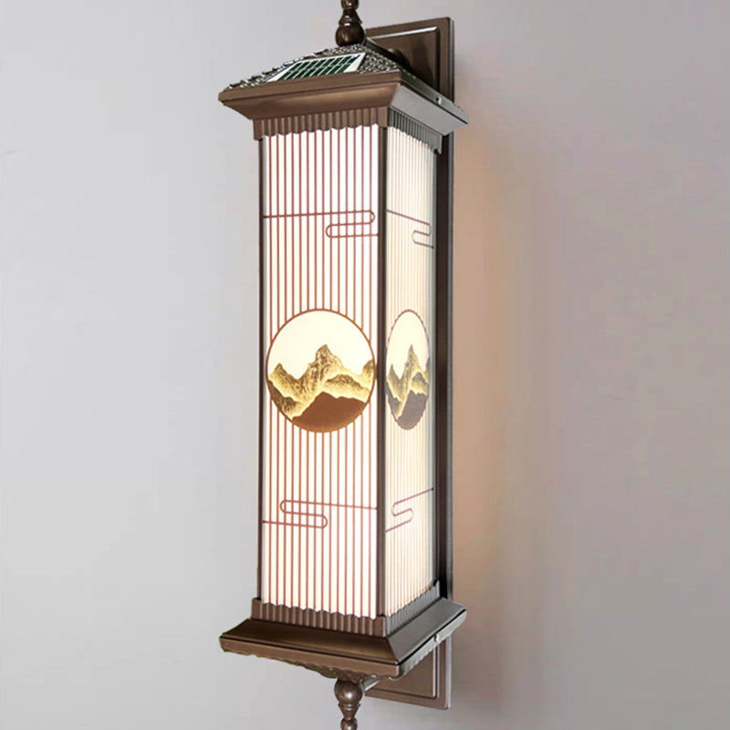 Chinese Aluminum Glass Rectangular Solar LED Wall Sconce