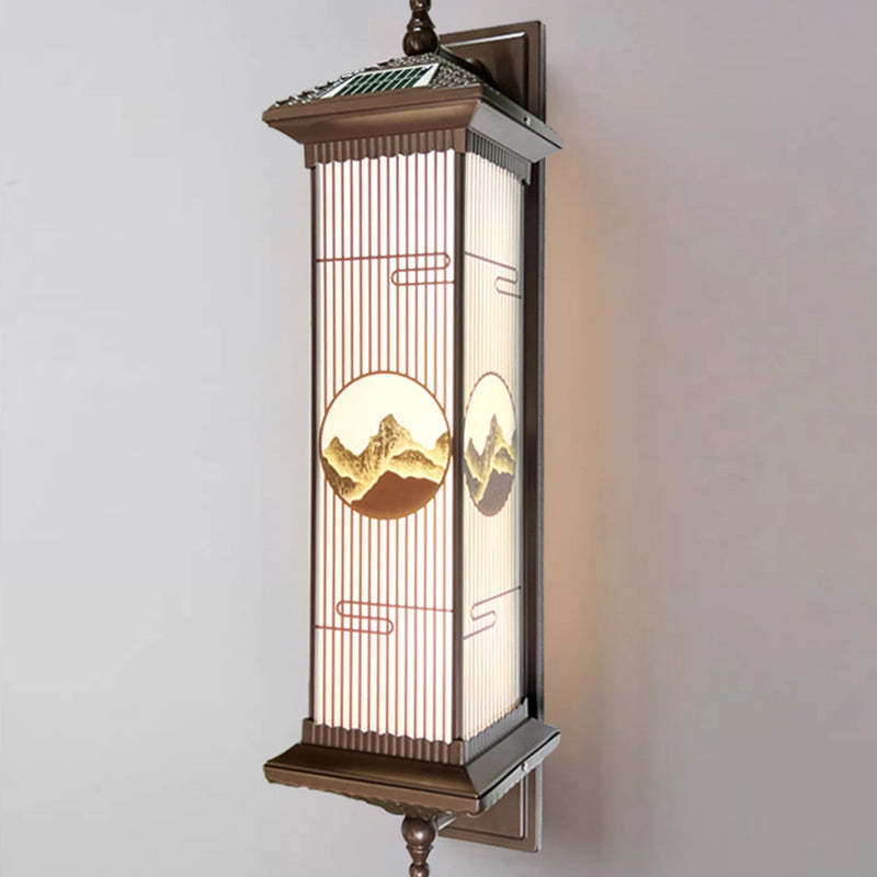 Chinese Aluminum Glass Rectangular Solar LED Wall Sconce