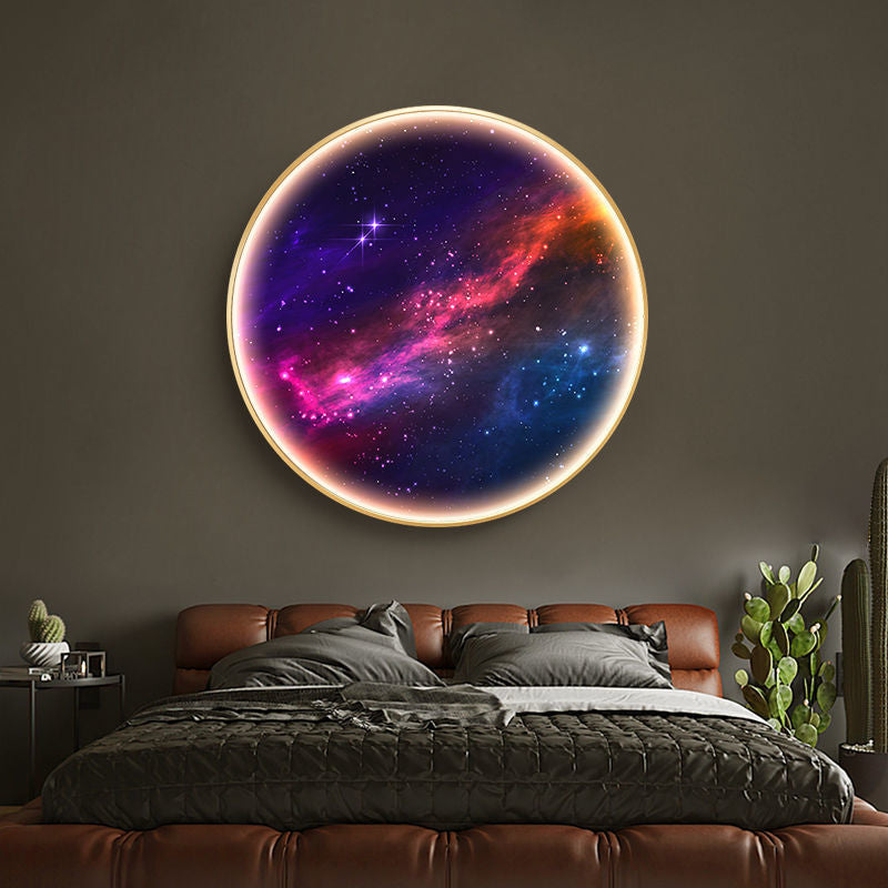 Contemporary Starry Moon Aluminum LED Sconce