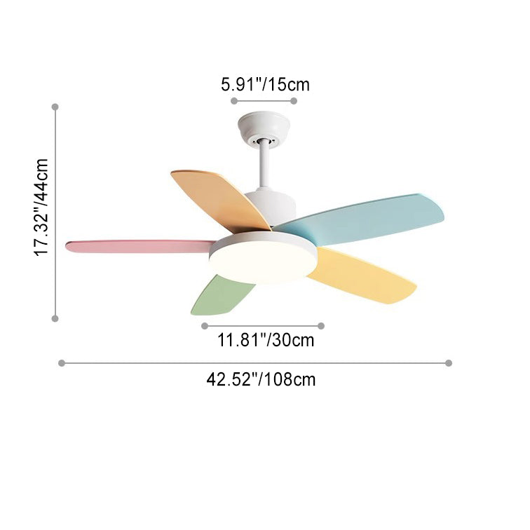 Scandinavian Macaron Blade Ceiling Fan