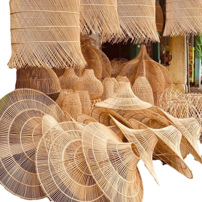 Japanese Rattan Woven Hat Ceiling Light