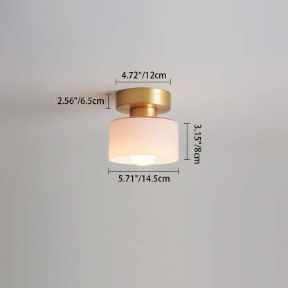 Nordic All-Copper Cylinder 1-Light Ceiling Light