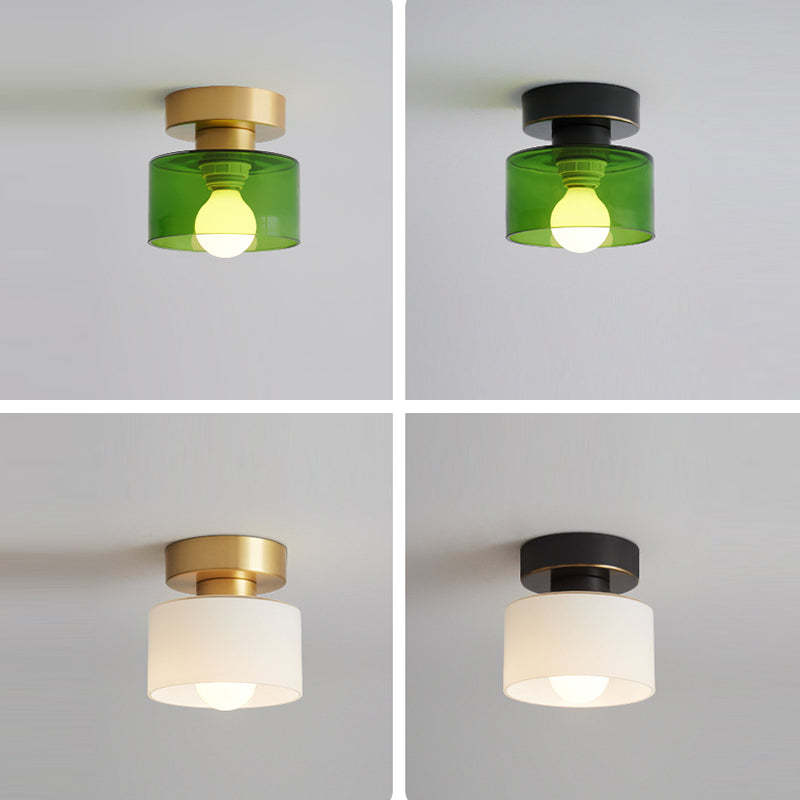 Nordic All-Copper Cylinder 1-Light Ceiling Light