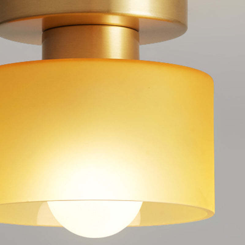 Nordic All-Copper Cylinder 1-Light Ceiling Light