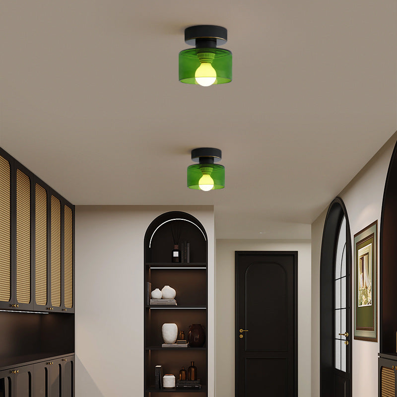 Nordic All-Copper Cylinder 1-Light Ceiling Light