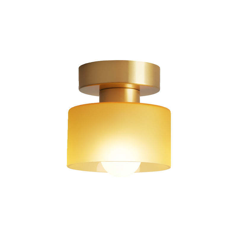 Nordic All-Copper Cylinder 1-Light Ceiling Light