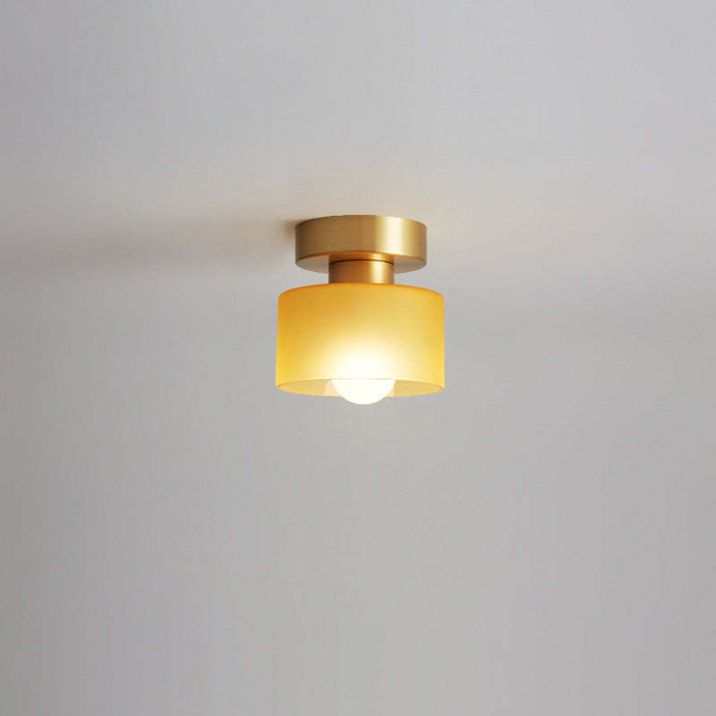 Nordic All-Copper Cylinder 1-Light Ceiling Light