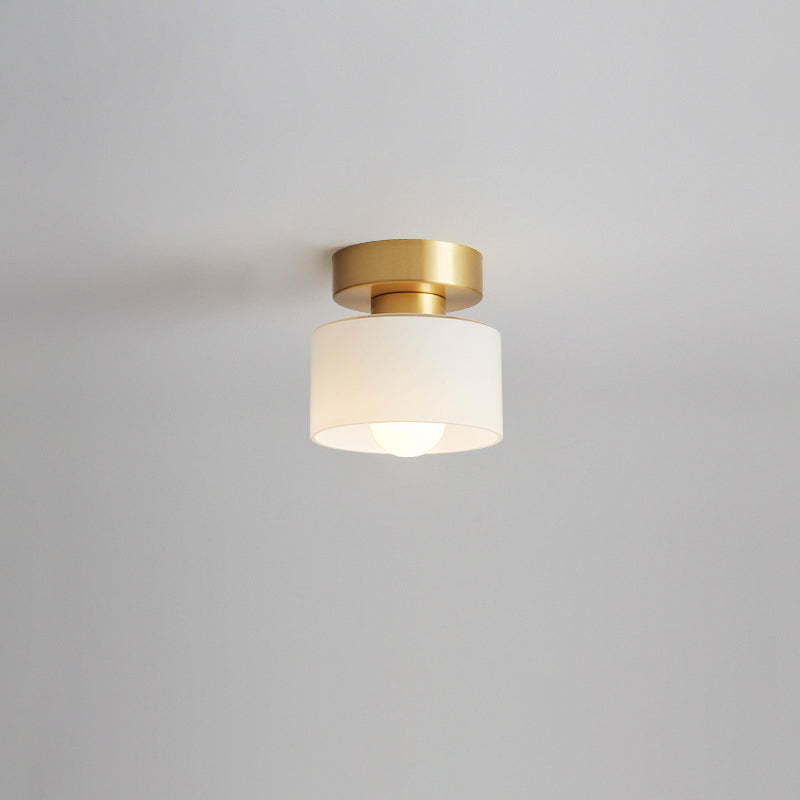 Nordic All-Copper Cylinder 1-Light Ceiling Light
