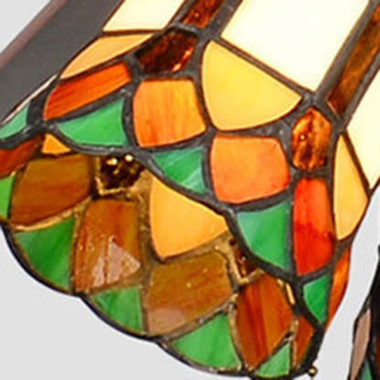 Traditional Tiffany Flower Stained Downrod