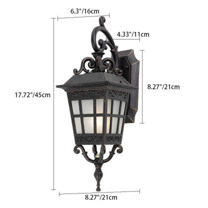 Industrial Aluminum Frame Frosted Glass Outdoor Wall Sconce