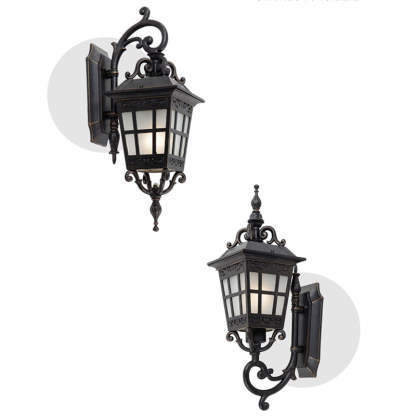 Industrial Aluminum Frame Frosted Glass Outdoor Wall Sconce