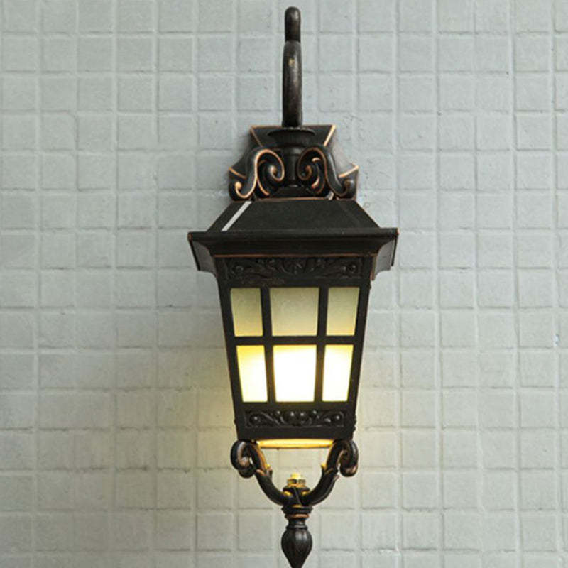 Industrial Aluminum Frame Frosted Glass Outdoor Wall Sconce