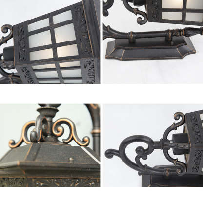 Industrial Aluminum Frame Frosted Glass Outdoor Wall Sconce