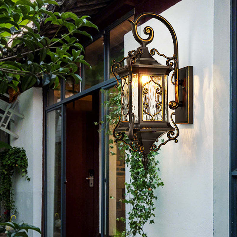 European Aluminum Arc Carved Ripple Glass Wall Sconce — Large - B / 220V-240V For UK/AU