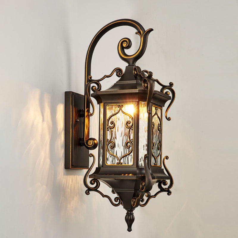 European Aluminum Arc Carved Ripple Glass Wall Sconce