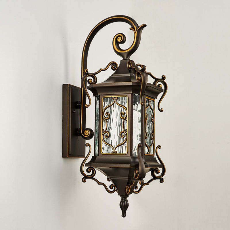 European Aluminum Arc Carved Ripple Glass Wall Sconce