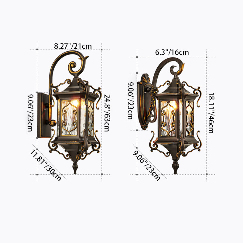 European Aluminum Arc Carved Ripple Glass Wall Sconce — Small - B / 220V-240V For UK/AU