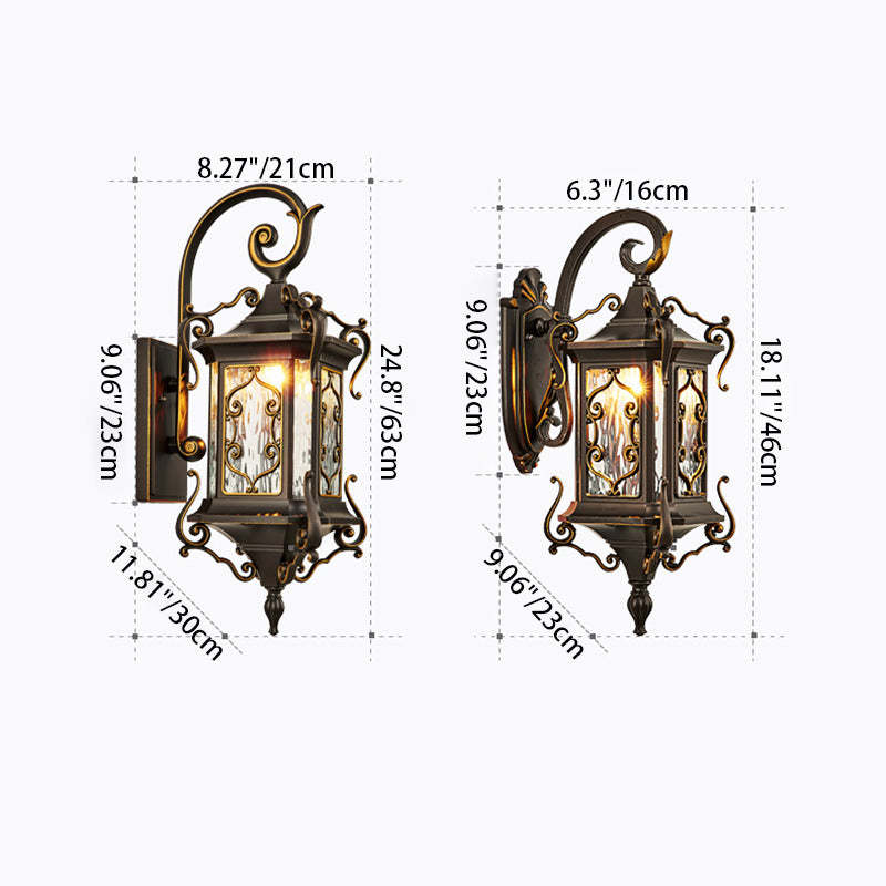 European Aluminum Arc Carved Ripple Glass Wall Sconce — Small - B / 220V-240V For UK/AU