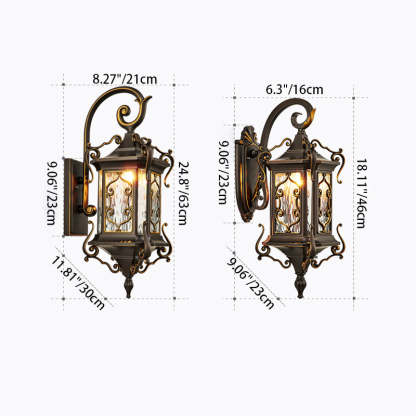 European Aluminum Arc Carved Ripple Glass Wall Sconce — Small - B / 220V-240V For UK/AU