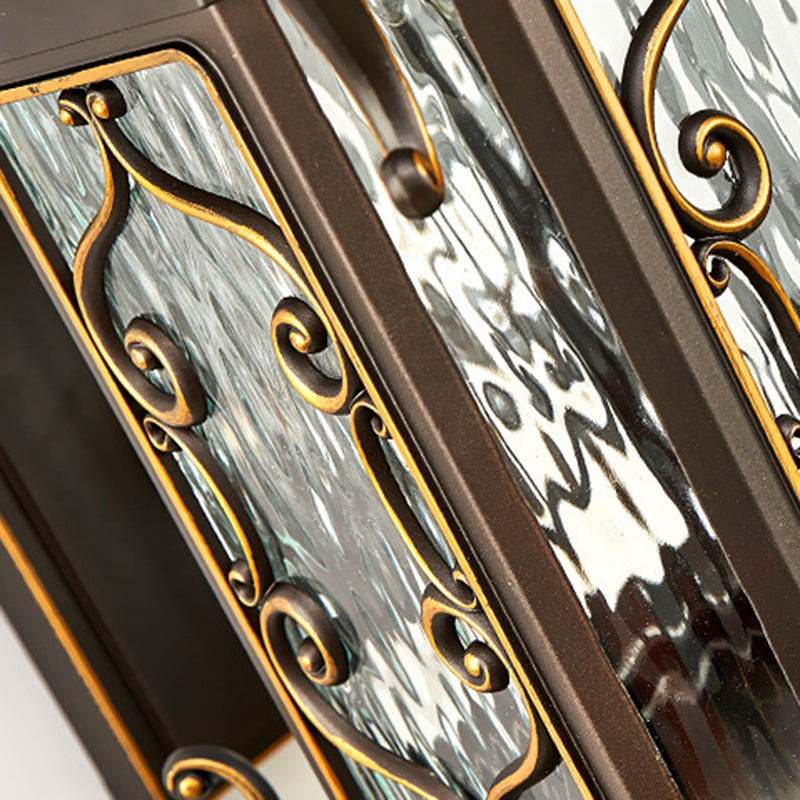 European Aluminum Arc Carved Ripple Glass Wall Sconce — Large - A / 110V-120V For US/CA