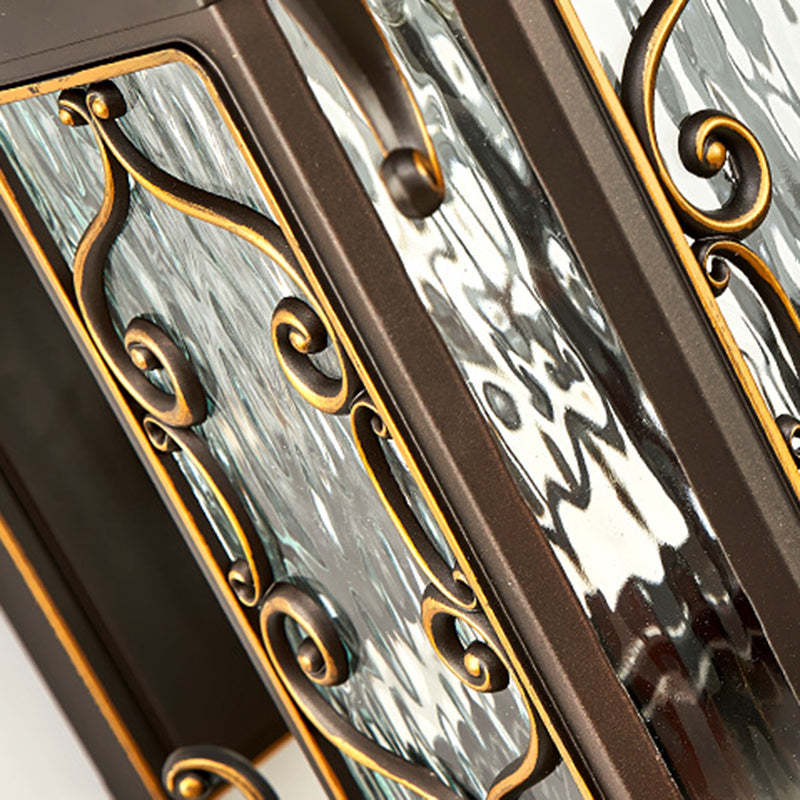 European Aluminum Arc Carved Ripple Glass Wall Sconce — Large - A / 110V-120V For US/CA