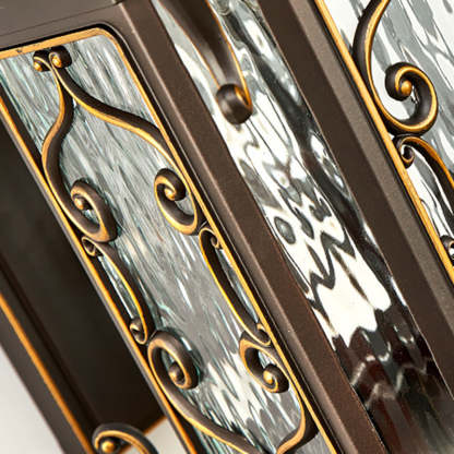 European Aluminum Arc Carved Ripple Glass Wall Sconce — Large - A / 110V-120V For US/CA