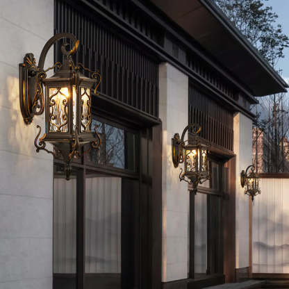 European Aluminum Arc Carved Ripple Glass Wall Sconce