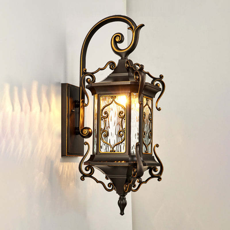 European Aluminum Arc Carved Ripple Glass Wall Sconce