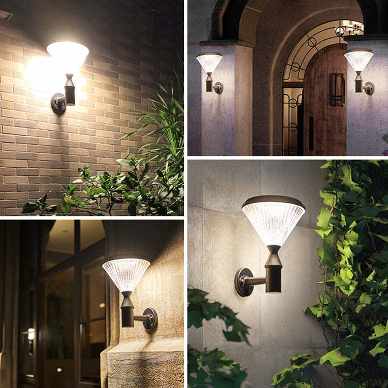 Modern Conical Aluminum LED Solar Wall Sconce