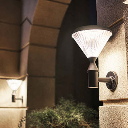 Modern Conical Aluminum LED Solar Wall Sconce