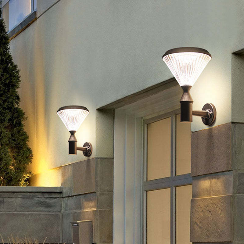Modern Conical Aluminum LED Solar Wall Sconce