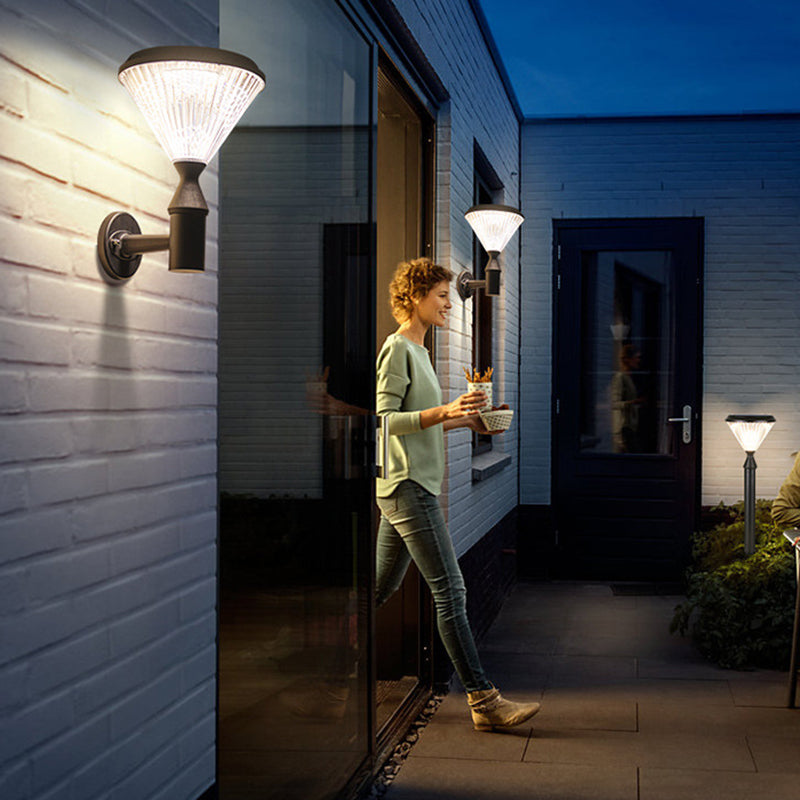 Modern Conical Aluminum LED Solar Wall Sconce