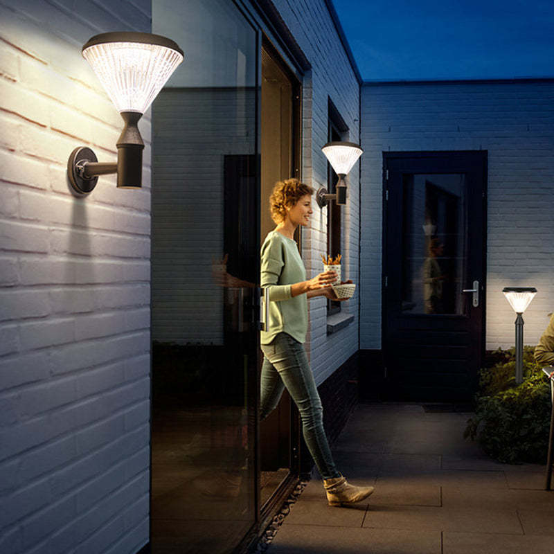 Modern Conical Aluminum LED Solar Wall Sconce